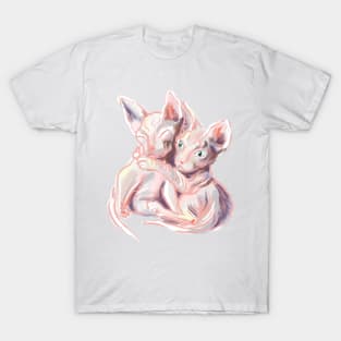 Two sphynx cats, cat lover gift T-Shirt